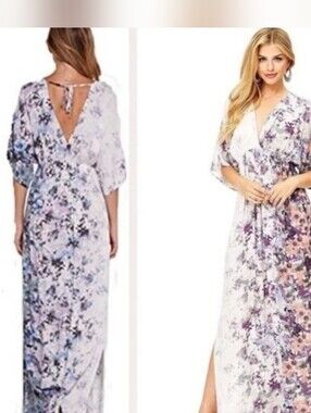 lovestitch Floral Maxi Dress in Lavender and White Size S/M!